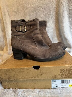 Born Gunn Grey Suede Ankle Boots